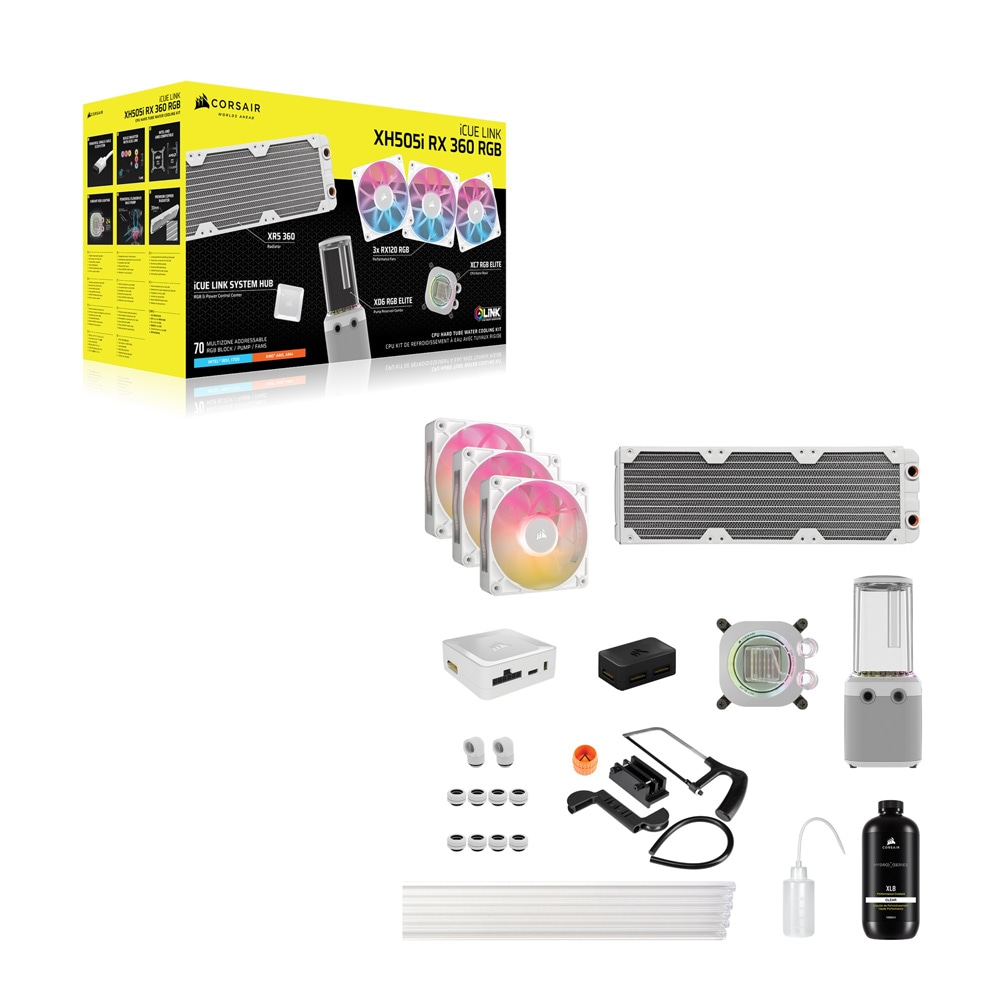 Corsair Hydro X Series iCUE LINK XH505i RGB Custom Cooling Kit - White カスタム水冷キット ホワイト|CX-9070019-WW - 画像 (4)