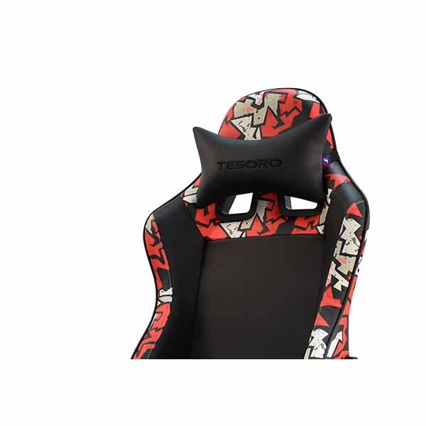 Alphaeon Tesoro Graffiti Red カラフルなストリートアートデザインのゲーミングチェア レッド|JT701GF-R - 画像 (5)