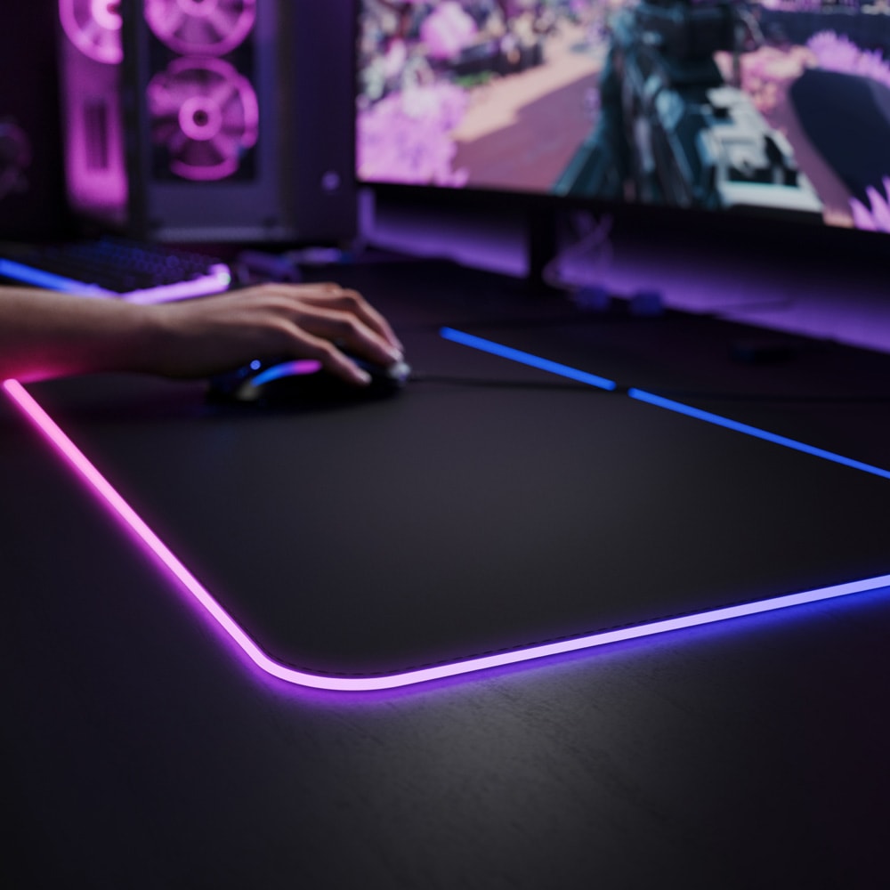 Glorious Mouse Pad 2 GLED - 3XL - Black RGBライティング搭載 布製ゲーミングマウスパッド 3XLサイズ (1220 x 610mm) ブラック|GLO-MP2-GLED-3XL-B - 画像 (5)