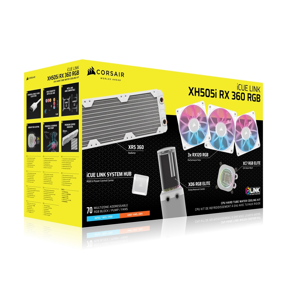 Corsair Hydro X Series iCUE LINK XH505i RGB Custom Cooling Kit - White カスタム水冷キット ホワイト|CX-9070019-WW - 画像 (5)