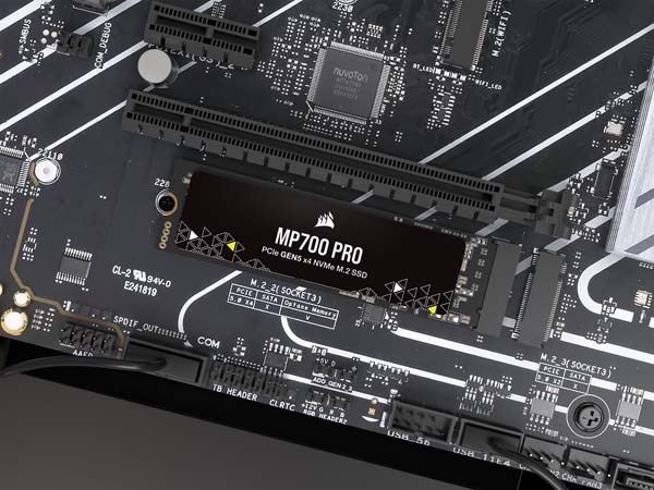 Corsair MP700 PRO PCIe Gen. 5 x4 M.2 NVMe SSD 2TB (no heatsink); 12,400MB/s / 11,800MB/s; 1,400TBW|CSSD-F2000GBMP700PNH - 画像 (6)
