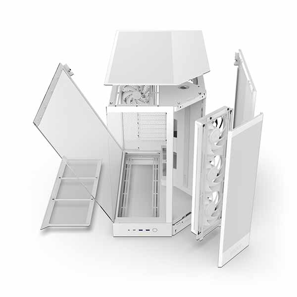 NZXT H9 Flow RGB (2025) - White 大型デュアルチャンバー構造採用 ミドルタワーATXエアフローケース ホワイト|CM-H92FW-R1 - 画像 (7)