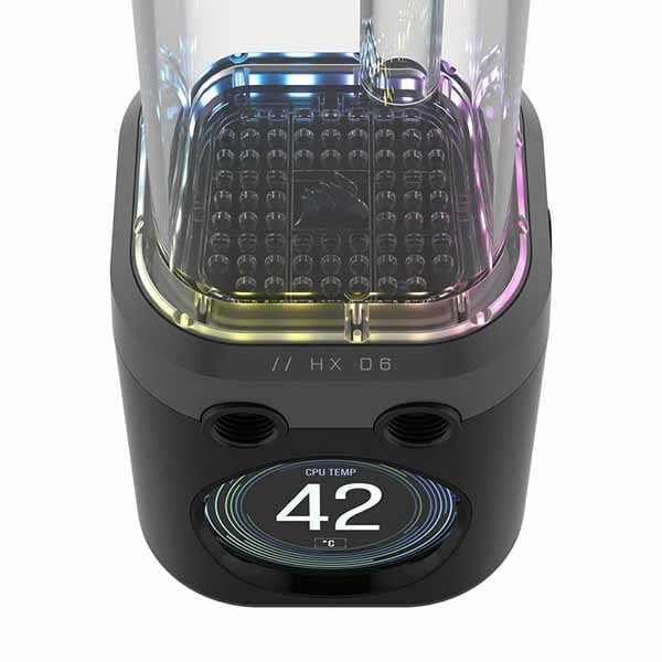 Corsair Hydro X Series iCUE LINK XD6 RGB ELITE LCD (Pump reservoir unit) カスタム水冷用ポンプ/リザーバーコンボ ブラック|CX-9040015-WW - 画像 (7)