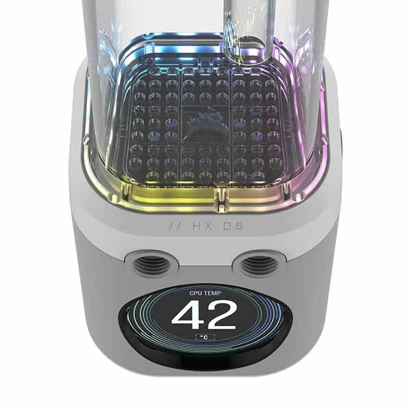 Corsair Hydro X Series iCUE LINK XD6 RGB ELITE LCD WHITE (Pump reservoir unit) カスタム水冷用ポンプ/リザーバーコンボ ホワイト|CX-9040016-WW - 画像 (7)