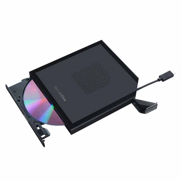 ASUS ZenDrive 外付けDVDドライブ&ライター USB-Cケーブル内蔵 ブラック|SDRW-08V1M-U/BLK/G/AS/P2G - 画像 (9)