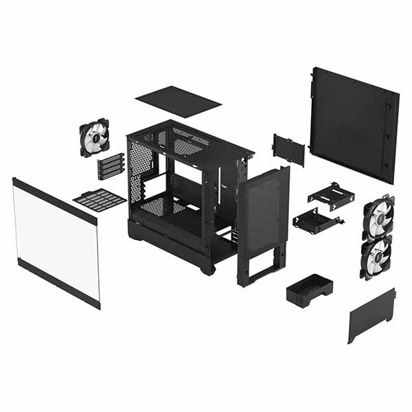 Fractal Design Pop Mini Air RGB Black TG Clear Tint ミニタワー型PCケース ブラック|FD-C-POR1M-06 - 画像 (8)