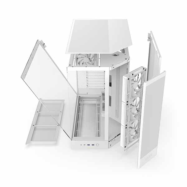 NZXT H9 Flow (2025) - White 大型デュアルチャンバー構造採用 ミドルタワーATXエアフローケース ホワイト|CM-H92FW-01 - 画像 (8)