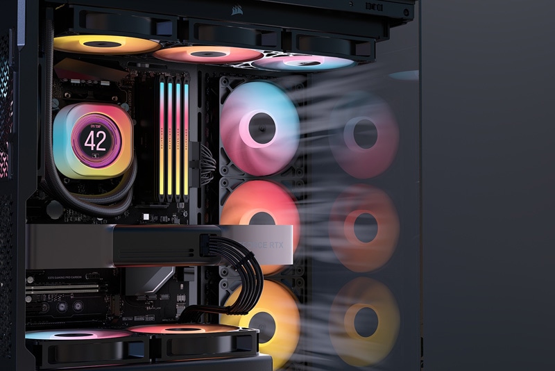 Corsair RS120-R ARGB Triple Reverse Fans 120mm PCケースファン 3個パック ブラック|CO-9050196-WW - 画像 (8)