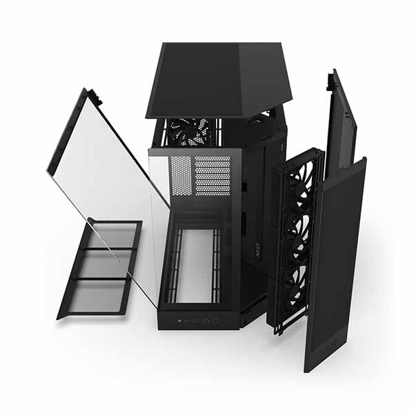 NZXT H9 Flow (2025) - Black 大型デュアルチャンバー構造採用 ミドルタワーATXエアフローケース ブラック|CM-H92FB-01 - 画像 (9)