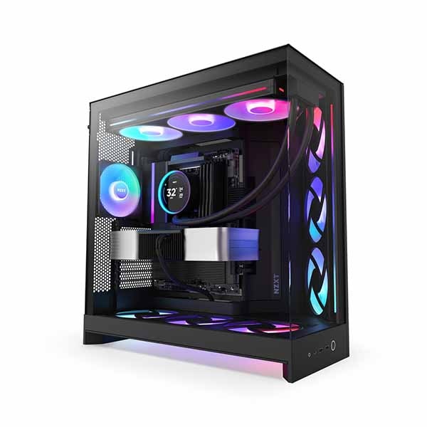 NZXT H9 Flow RGB (2025) - Black 大型デュアルチャンバー構造採用 ミドルタワーATXエアフローケース ブラック|CM-H92FB-R1 - 画像 (9)