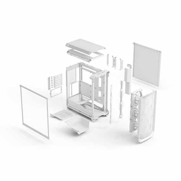 Fractal Design Meshify 3 White TG Clear Tint ミドルタワー型PCケース クリアティント 強化ガラスパネル ホワイト|FD-C-MES3A-04 - 画像 (9)