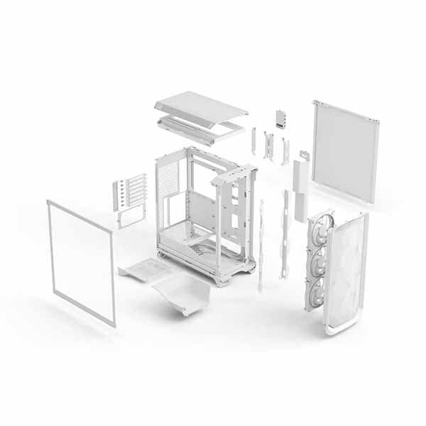 Fractal Design Meshify 3 Ambience Pro RGB White TG Clear Tint ミドルタワー型PCケース クリアティント 強化ガラスパネル ホワイト|FD-C-MES3A-05 - 画像 (9)