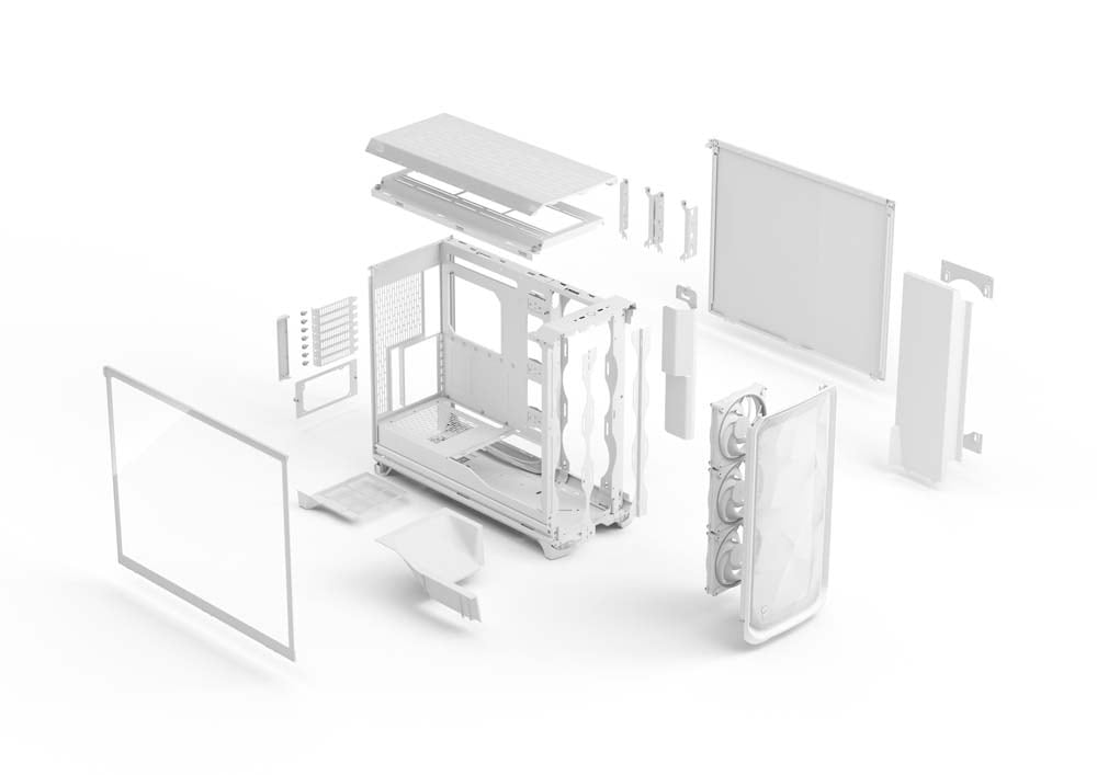 Fractal Design Meshify 3 XL White RGB TG Clear Tint フルタワー型PCケース クリアティント 強化ガラスパネル ホワイト|FD-C-MES3X-06 - 画像 (9)