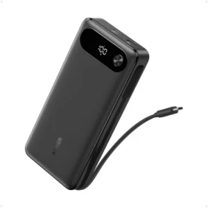 モバイルバッテリー Anker Power Bank (20000mAh、87W、Built-In USB-C ケーブル) ブラック A1383N11 [USB Power Delivery対応 /3ポート]